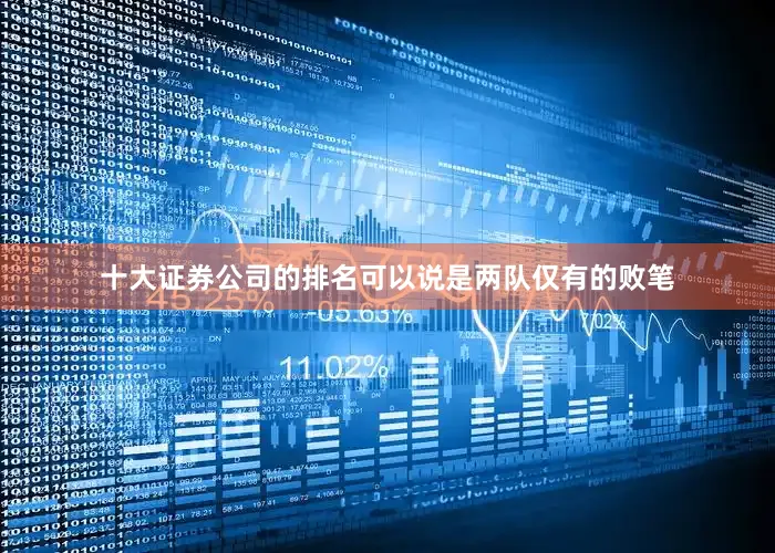 十大证券公司的排名可以说是两队仅有的败笔